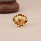 Beautiful stone antique gold adjustable finger ring