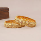 Beautiful antique gold stone bangle set