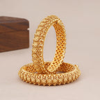 Beautiful antique gold floral bangle set