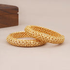 Beautiful antique gold floral leaf bangle set