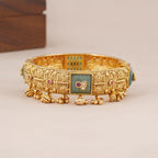 Stunning antique gold green stone kada