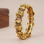 Beautiful antique gold ma lakshmi stone  kada