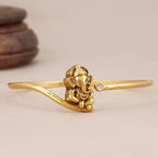 Stunning antique gold flexible ganesh kada