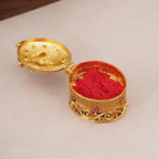 Beautiful small antique gold ganesh sindoor box