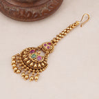 Beautiful stone antique gold maangtika