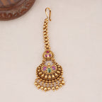 Beautiful stone antique gold maangtika