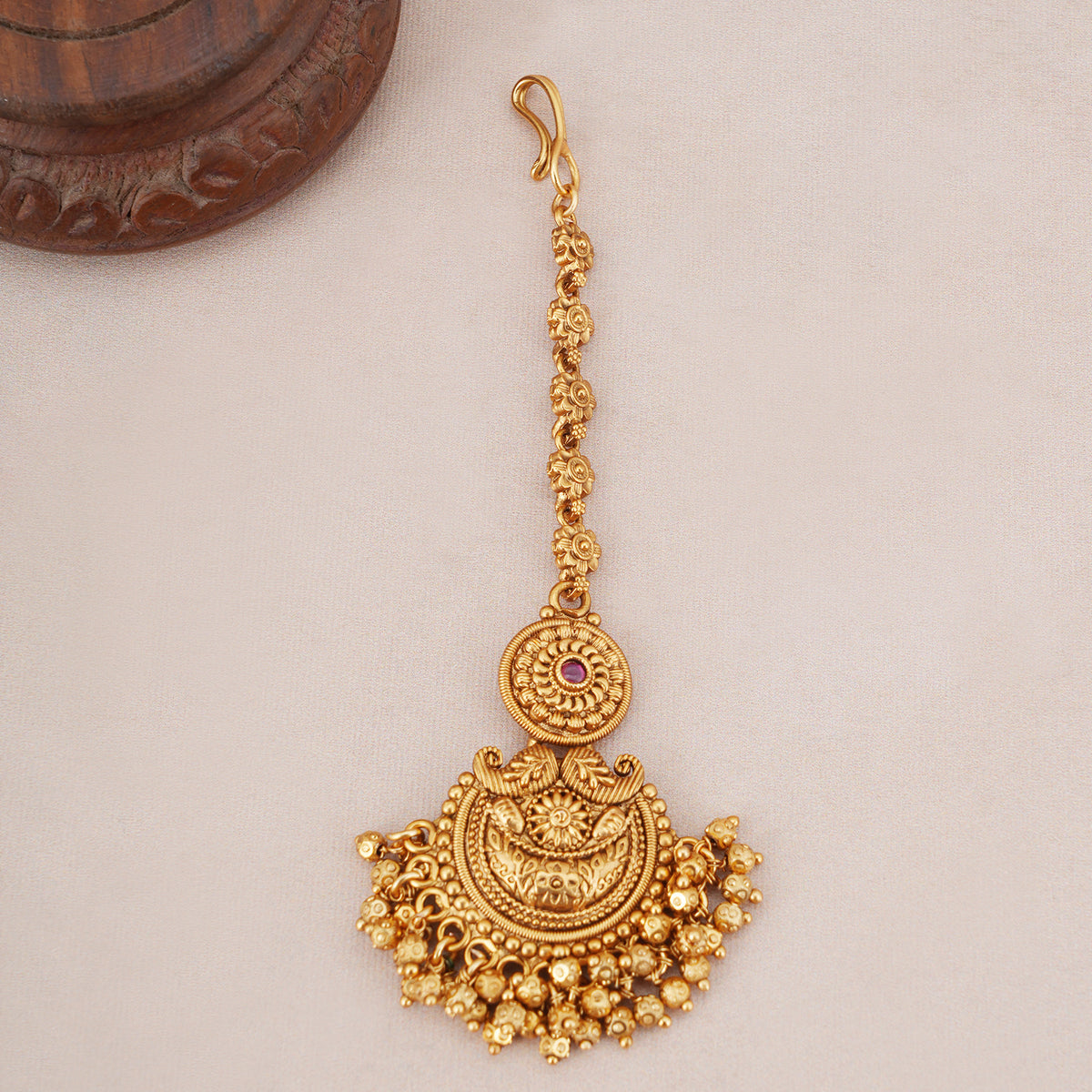Beautiful antique gold floral maangtika
