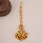 Stunning stone antique gold maangtika