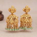 Stunning long antique gold ganesh maharaaj necklace set