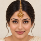 Stunning stone antique gold maangtika