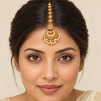 Beautiful antique gold pearl drop maangtika