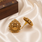 Antique Gold Plain Maa Lakshmi Pendant Set
