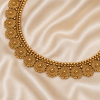 Antique Gold Floral Plain Necklace Set