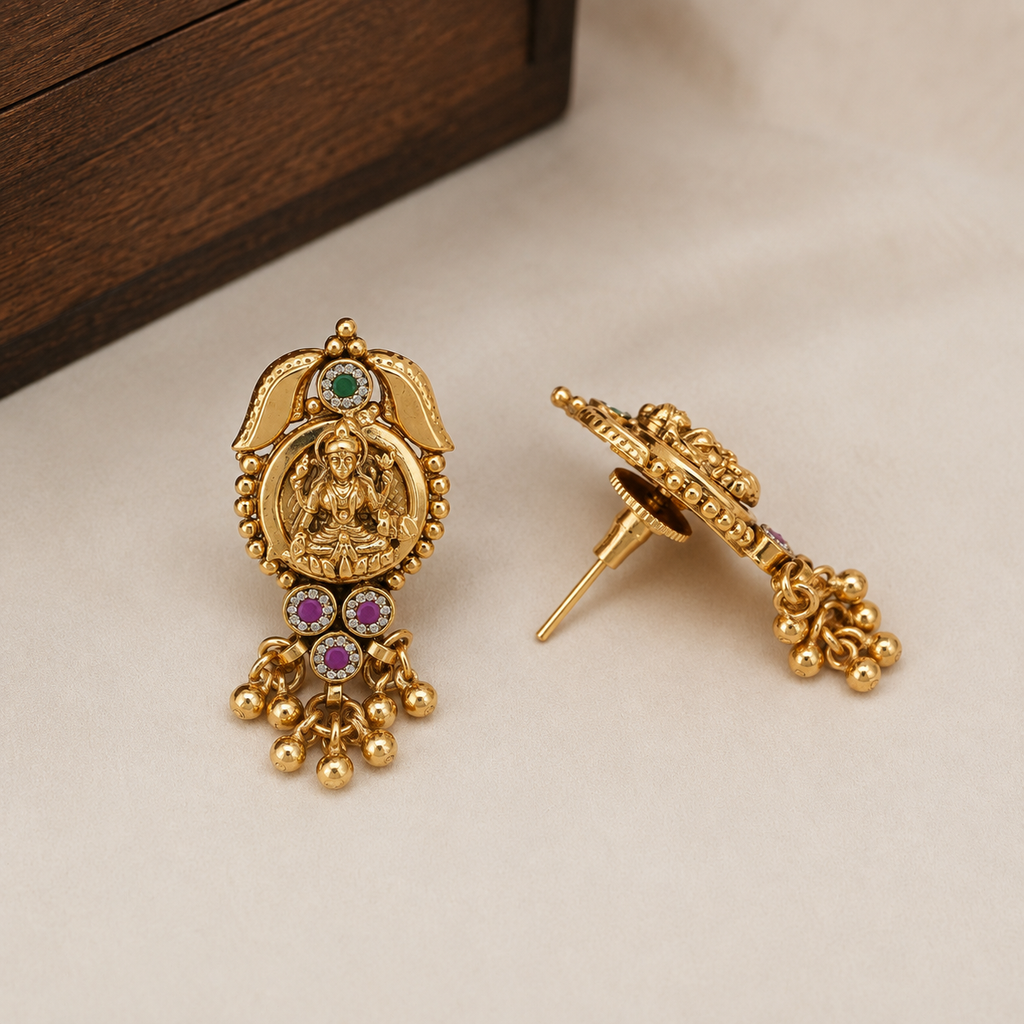 Gold Plated Long Maa Lakshmi Mangalstura Set