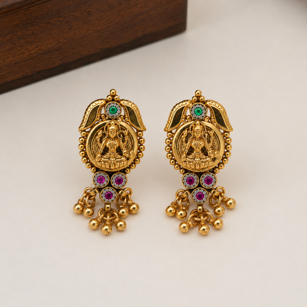Gold Plated Long Maa Lakshmi Mangalstura Set