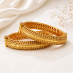 Stunning plain antique gold bangle set