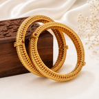 Stunning plain antique gold bangle set