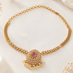 Stunning diamond ruby necklace set