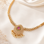 Stunning diamond ruby necklace set
