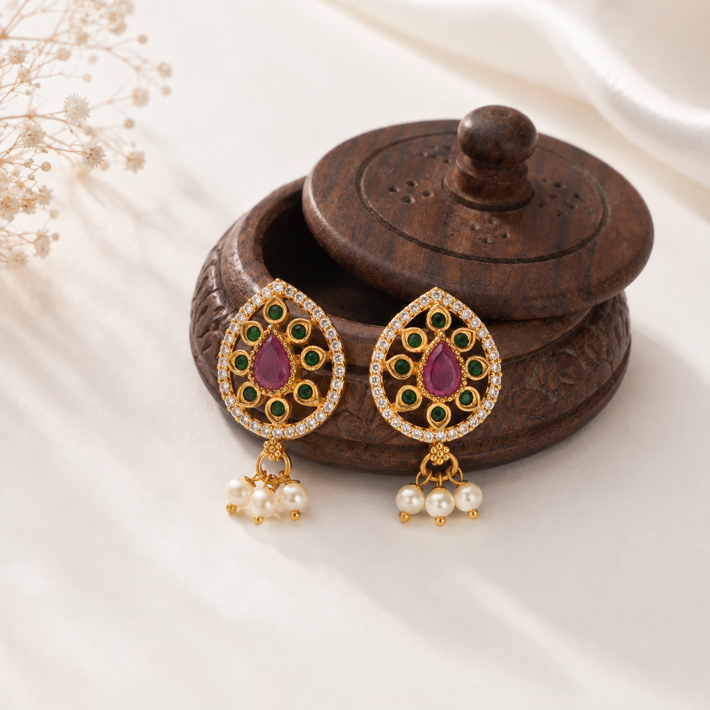Stunning diamond ruby necklace set