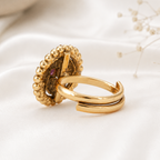 Gold Plated Spiral Ruby Finger Ring