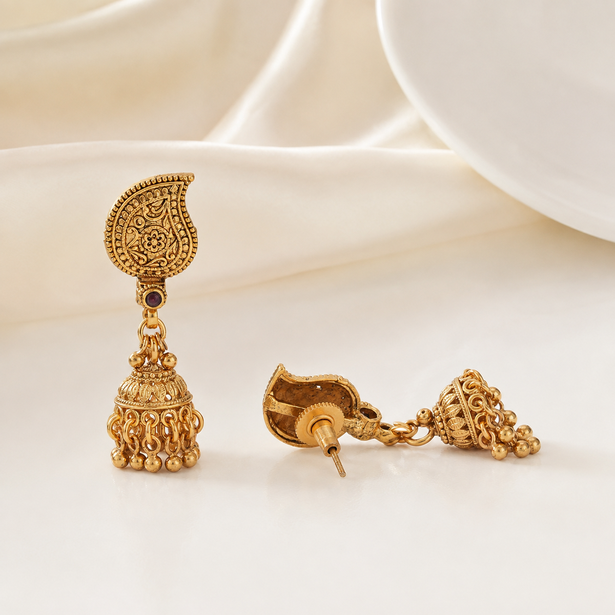 Gold Plated Plain Paisely Layer Neckalce Set