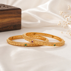 Gold Plated Stone Bangle Set