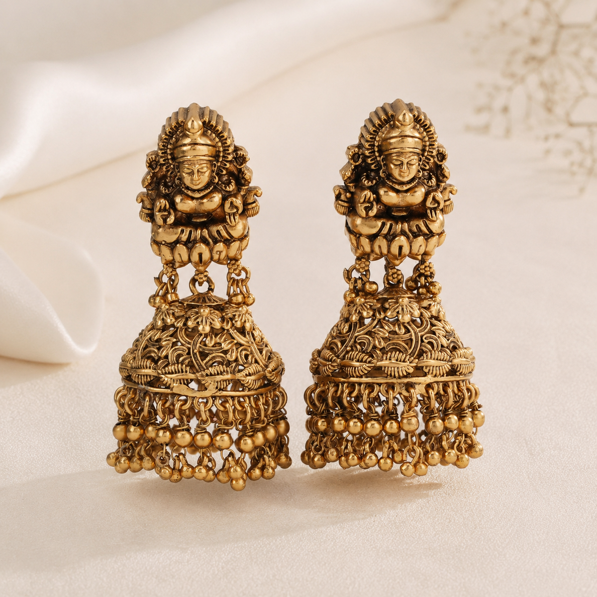 Gold Plated Plain Maa Lakshmi Earring