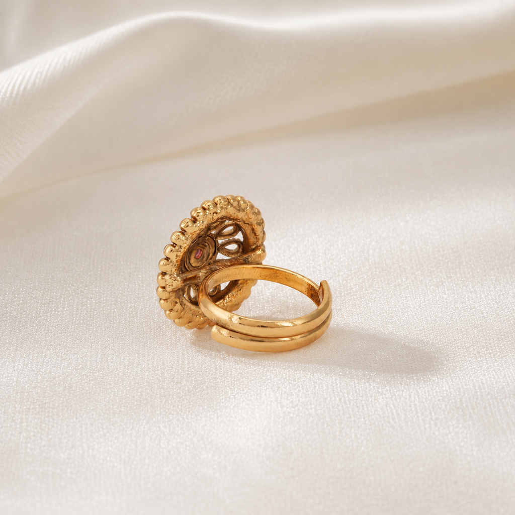 Gold Plated Ruby Finger Ring
