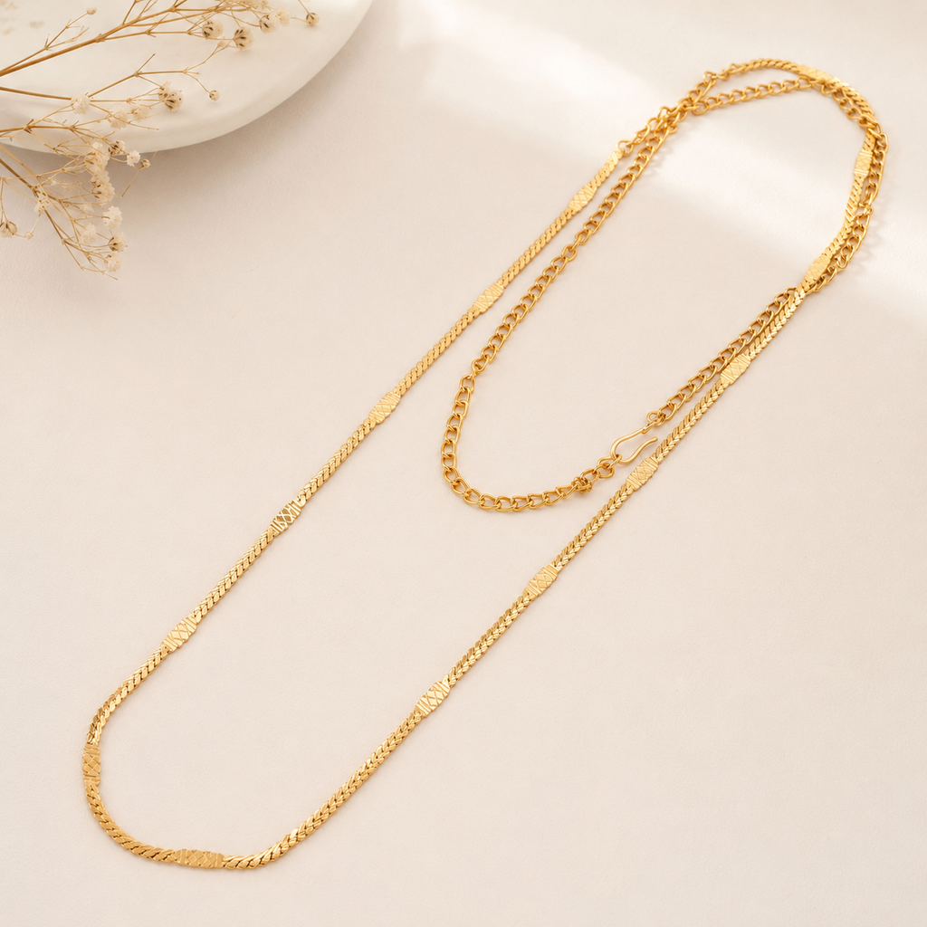 Gold Plated Plain Folding Chain