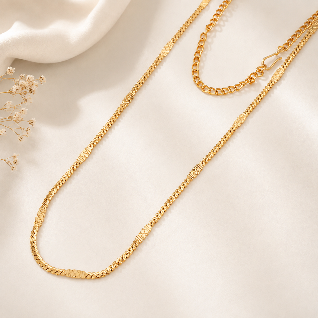Gold Plated Plain Folding Chain