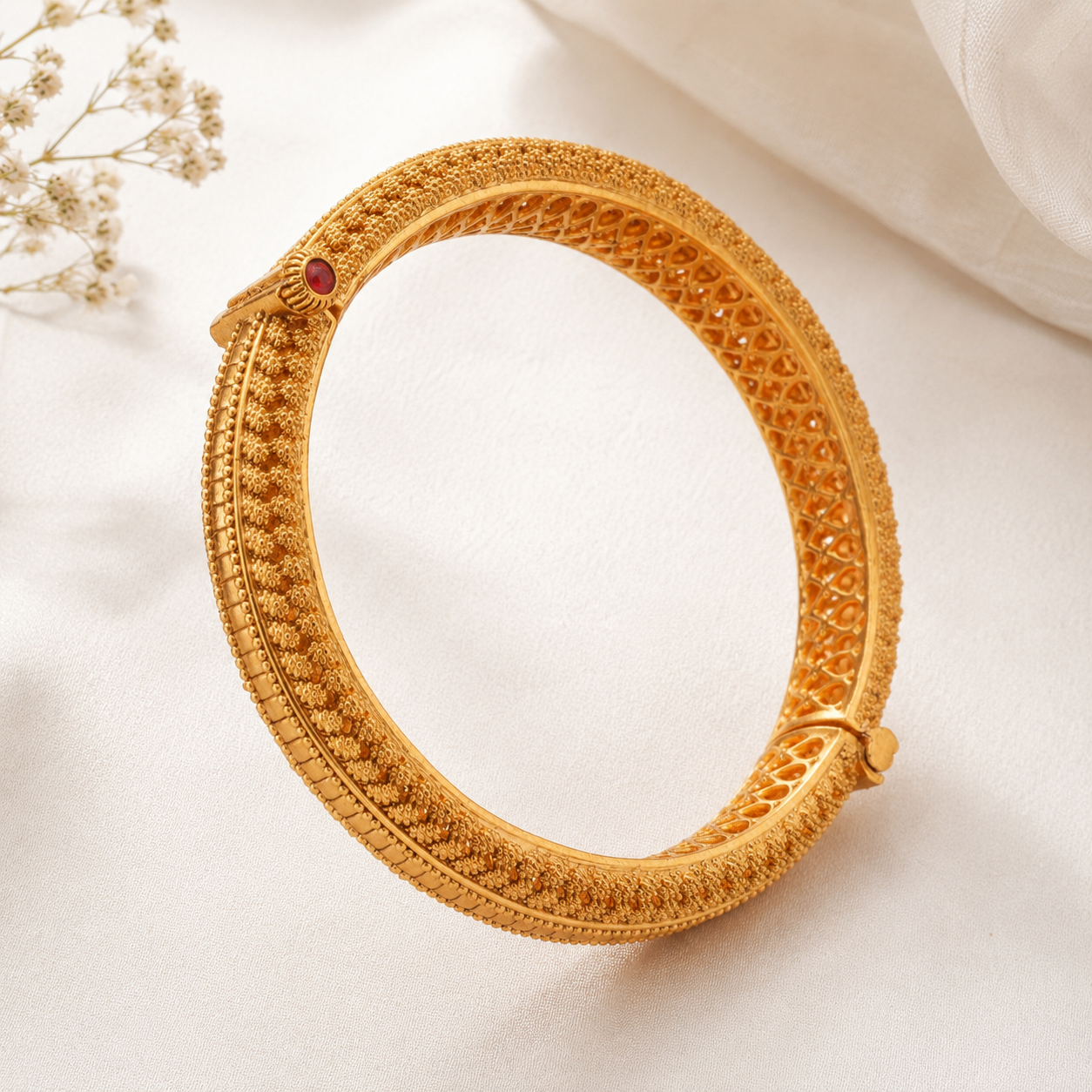 Gold Plated Plain Broad Kada