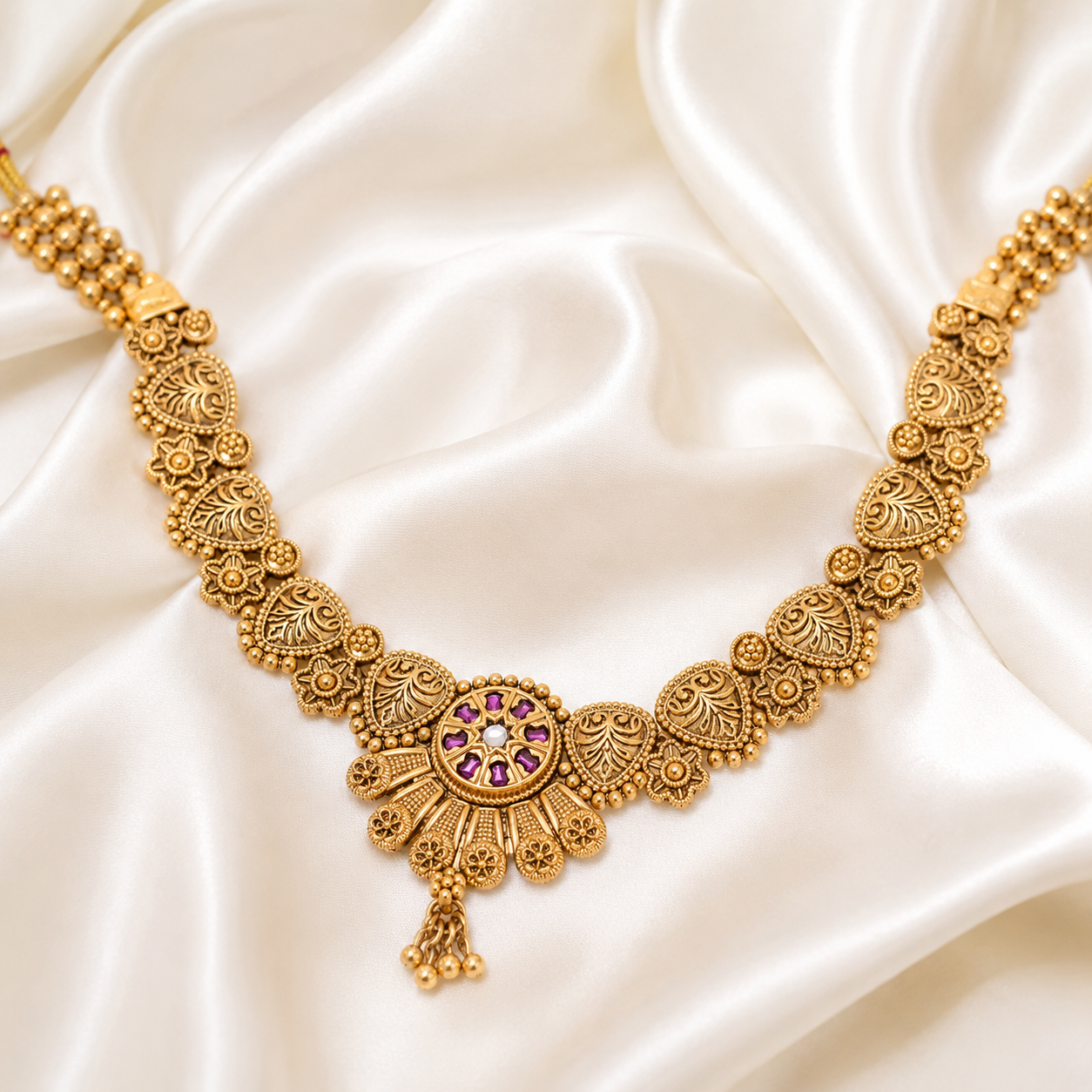 Gold Plated Stone Necklace Set