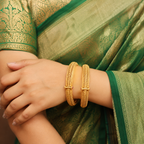 Stunning plain antique gold bangle set