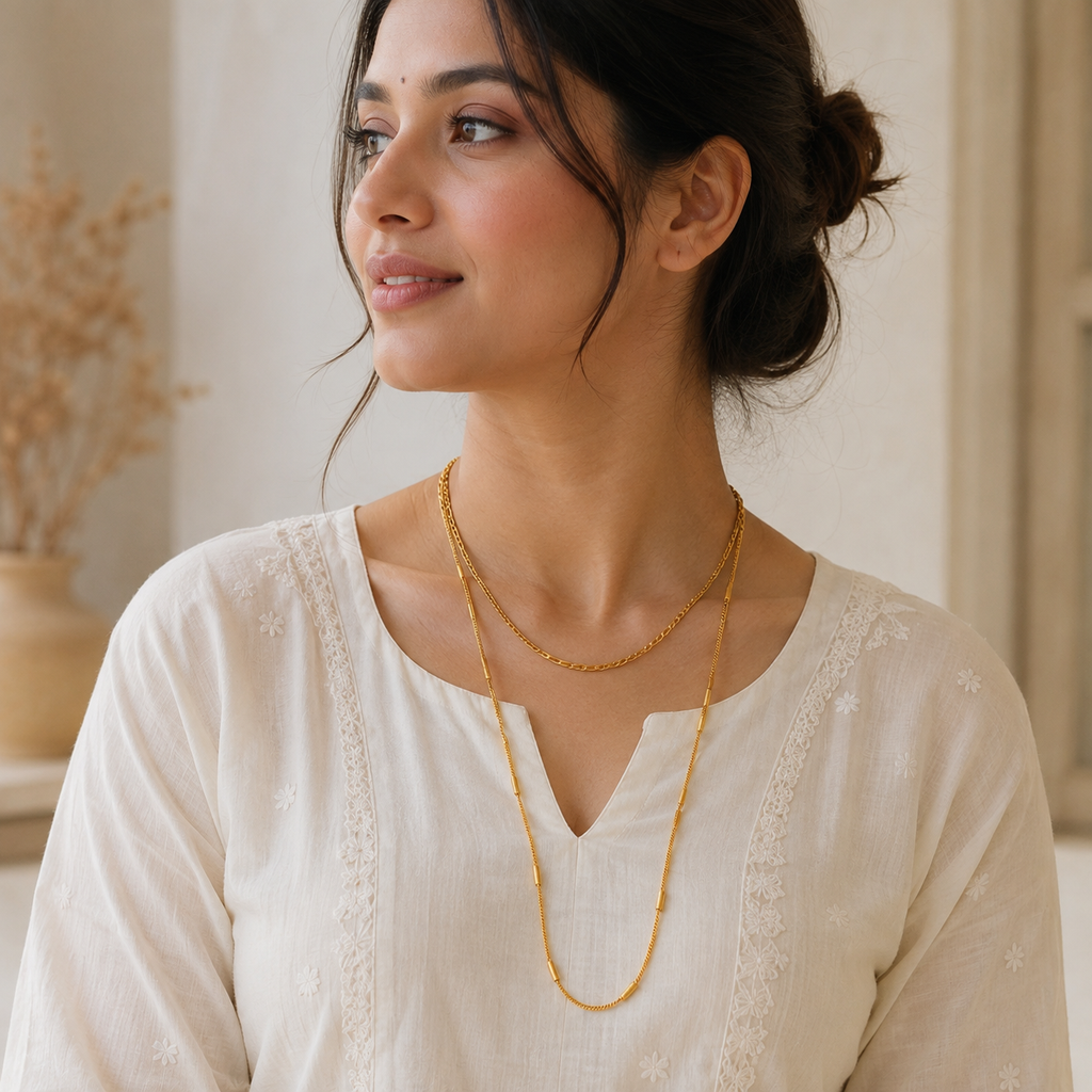 Antique Gold Folding Chain For Women