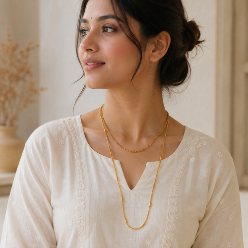 Antique Gold Folding Chain For Women