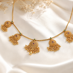 Plain gold ruby necklace set