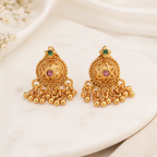 Plain gold ruby necklace set