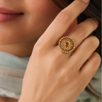 Gold Plated Ruby Finger Ring