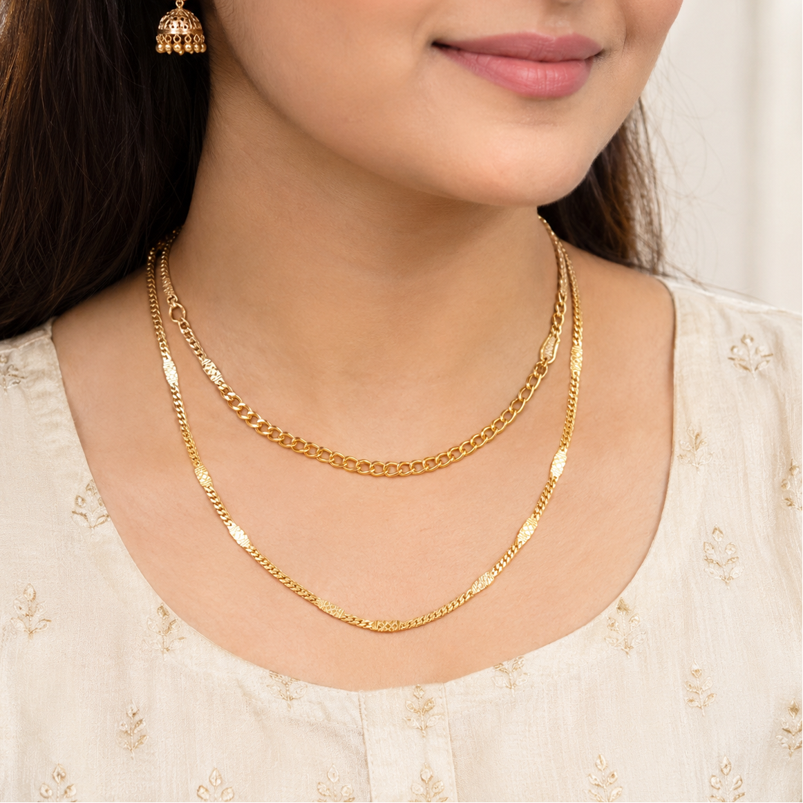 Gold Plated Plain Folding Chain
