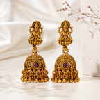 Antique Gold Maa Lakshmi Jhumka Earring