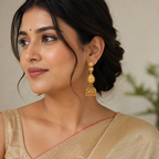 Plain jhumka gold earring
