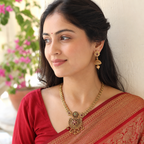 Antique Gold Stone Necklace Set