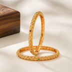 Gold Plated Stone Bangle Set