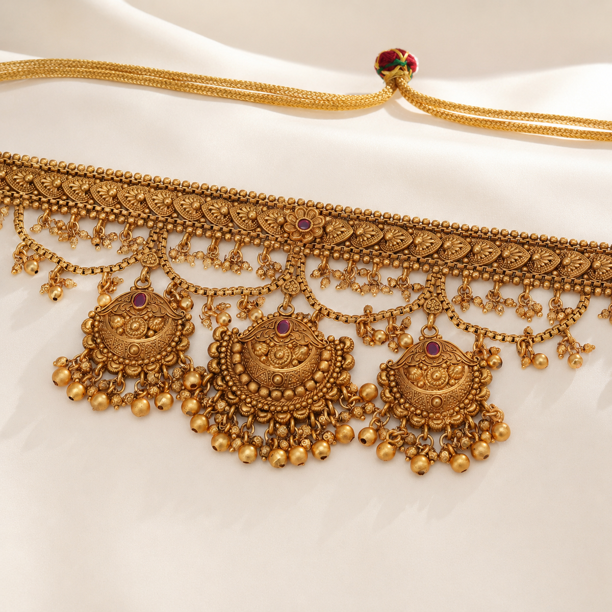Gold Plated Plain Choker Necklace Set