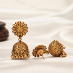 Stunning plain antique gold jhumka earring