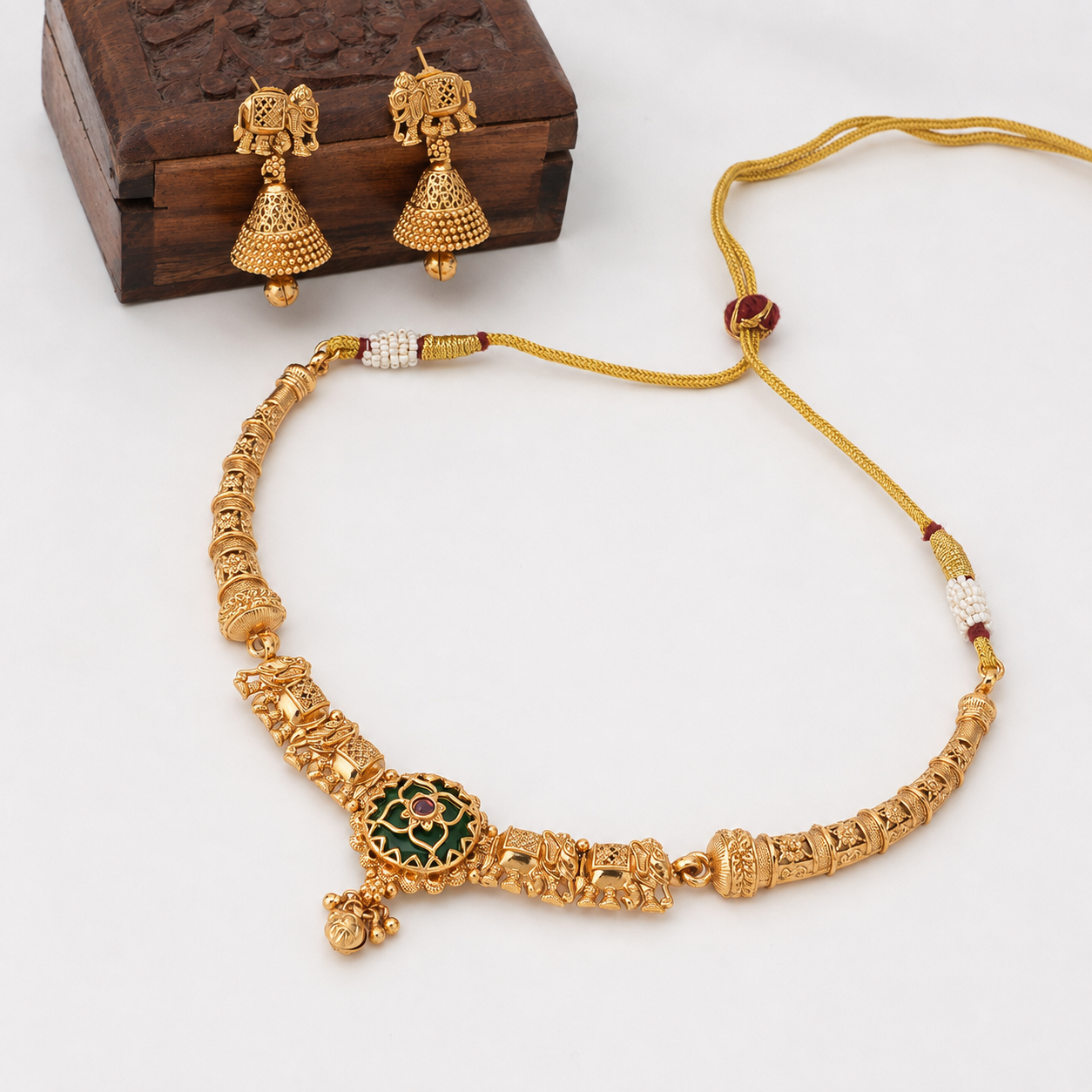 Gold Plated Stone Necklace Set