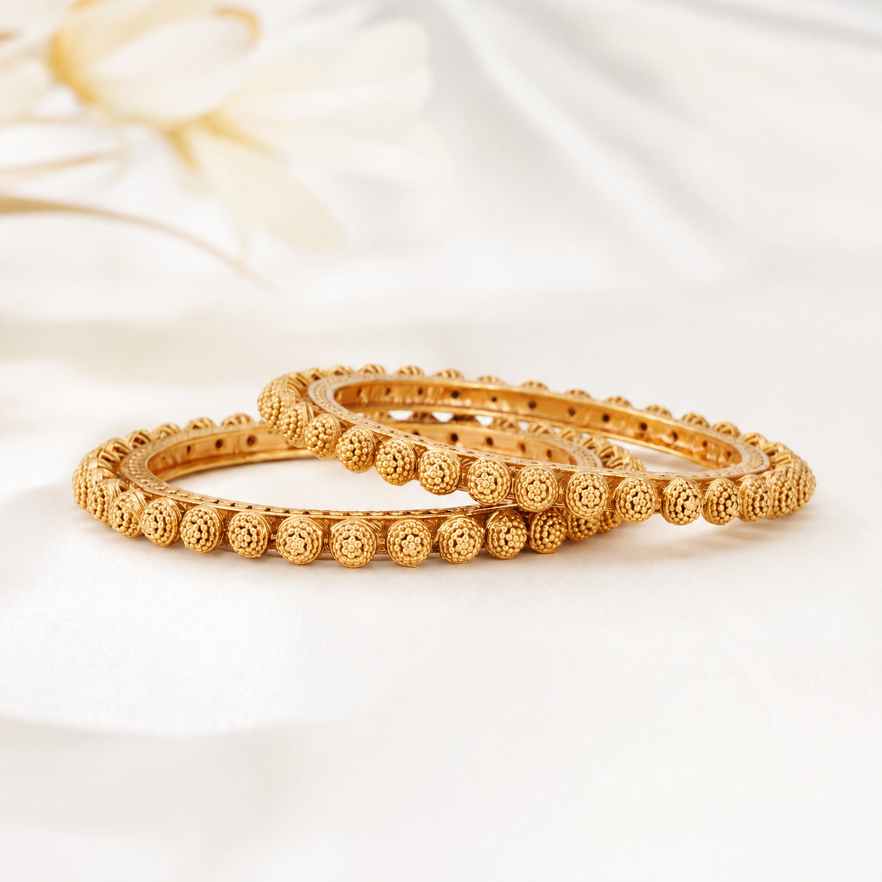 Gold Plated Plain Pacheli Bangle Set