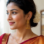 Antique Gold Maa Lakshmi Jhumka Earring