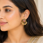 Stunning stone antique ball pearl traditional earring
